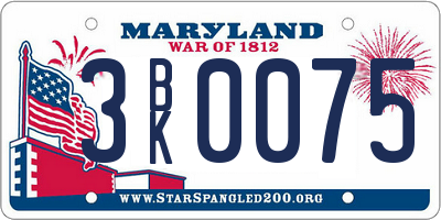 MD license plate 3BK0075
