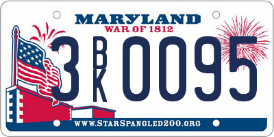 MD license plate 3BK0095