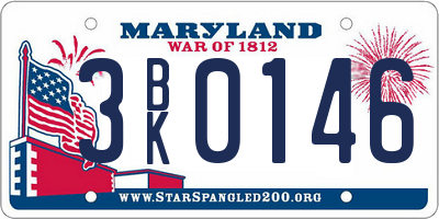 MD license plate 3BK0146