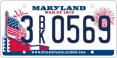 MD license plate 3BK0569