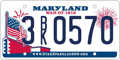 MD license plate 3BK0570