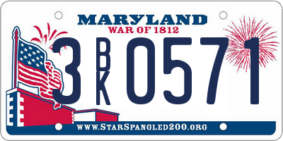 MD license plate 3BK0571
