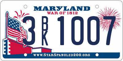 MD license plate 3BK1007