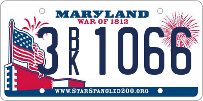 MD license plate 3BK1066