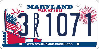 MD license plate 3BK1071