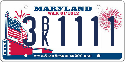 MD license plate 3BK1111