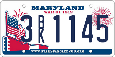 MD license plate 3BK1145