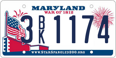 MD license plate 3BK1174