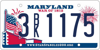 MD license plate 3BK1175