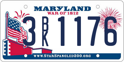MD license plate 3BK1176