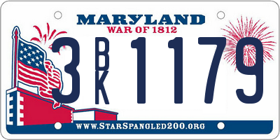 MD license plate 3BK1179