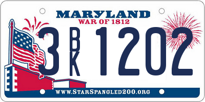 MD license plate 3BK1202