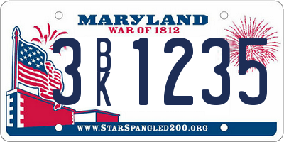 MD license plate 3BK1235
