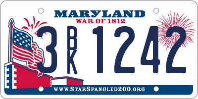 MD license plate 3BK1242