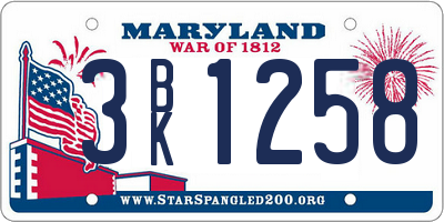 MD license plate 3BK1258