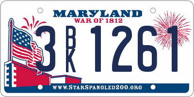 MD license plate 3BK1261