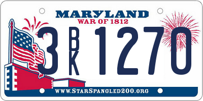 MD license plate 3BK1270