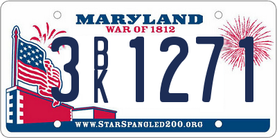 MD license plate 3BK1271