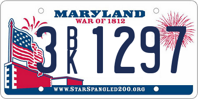 MD license plate 3BK1297