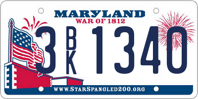 MD license plate 3BK1340