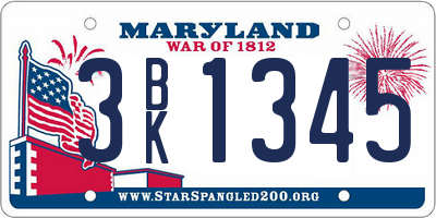 MD license plate 3BK1345