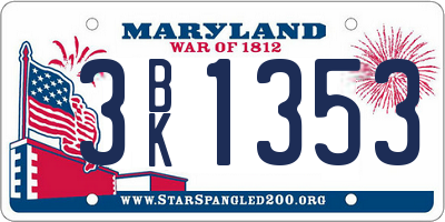MD license plate 3BK1353