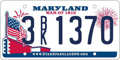 MD license plate 3BK1370