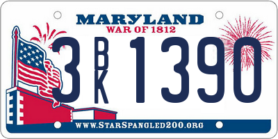 MD license plate 3BK1390