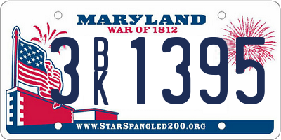 MD license plate 3BK1395