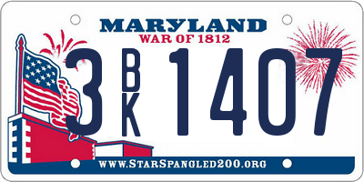 MD license plate 3BK1407