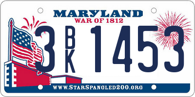 MD license plate 3BK1453