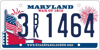 MD license plate 3BK1464