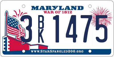 MD license plate 3BK1475