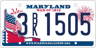 MD license plate 3BK1505
