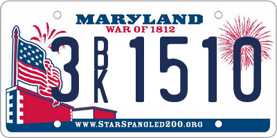 MD license plate 3BK1510