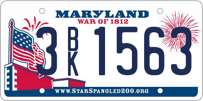 MD license plate 3BK1563