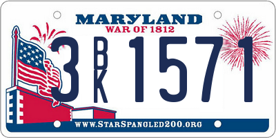MD license plate 3BK1571