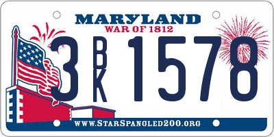 MD license plate 3BK1578