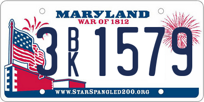 MD license plate 3BK1579