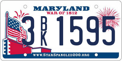 MD license plate 3BK1595
