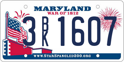 MD license plate 3BK1607
