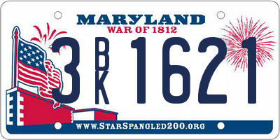 MD license plate 3BK1621