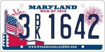 MD license plate 3BK1642