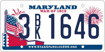 MD license plate 3BK1646