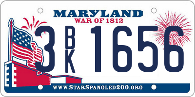 MD license plate 3BK1656