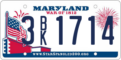 MD license plate 3BK1714