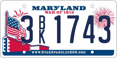MD license plate 3BK1743