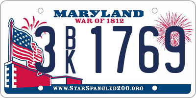 MD license plate 3BK1769