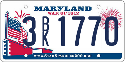 MD license plate 3BK1770