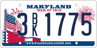 MD license plate 3BK1775